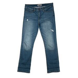 Levi’s 314‎ Shaping Straight Stretch Jeans Distressed Blue Women’s 31